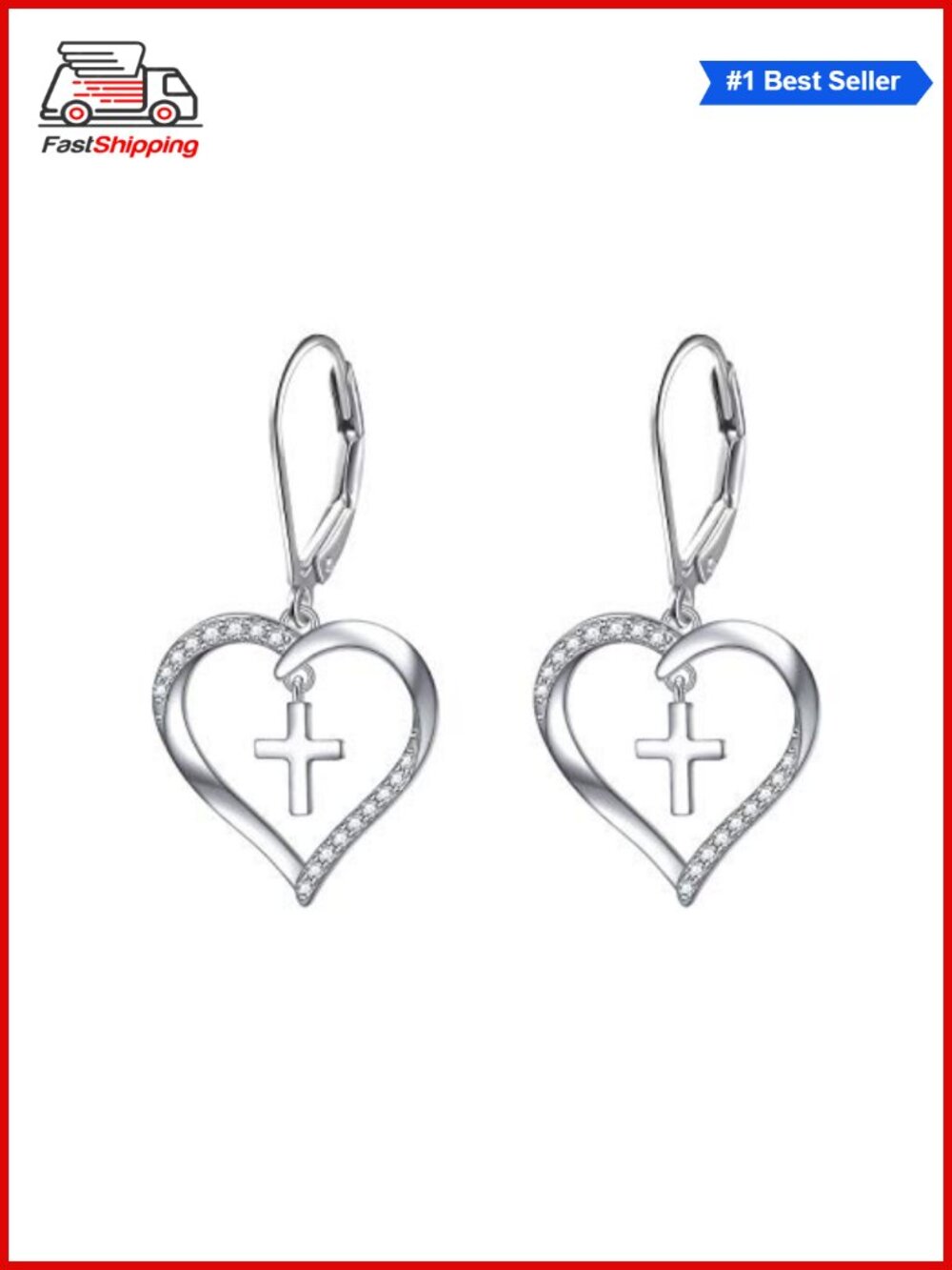 ✨ S925 Sterling Silver Heart Dangle Drop Earrings for Women Jewelry Gift